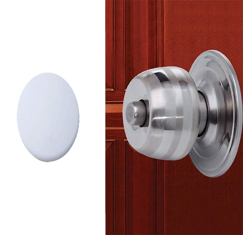 Xfenvs Door Knob Wall Shield, 6PCS White Round Soft Rubber Wall Protector Self Adhesive Door Handle Bumper (Small Round 1.57 Inch 6PCS, White) - Image 4